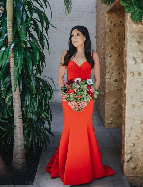 Simple Mermaid Red Wedding Dress Roses And Rings Weddings Fashion