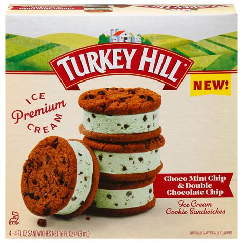 Save On Turkey Hill Ice Cream Sandwiches Choco Mint Dip Chocolate