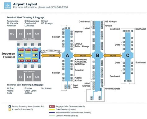 Denver Terminal B Map Denver Airport Map Terminal B Colorado Usa