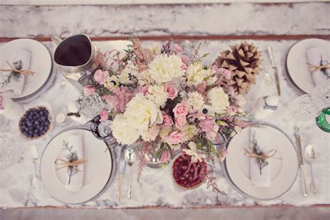 Table Set In Winter Picnic Wedding Wedding Table Mom 60th 60th