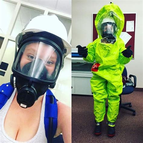 Girl Firefighter Gas Mask Girl Hazmat Suit Respirator Mask Ffm Full Body Suit Full Face