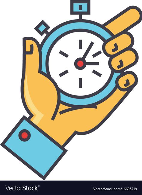 Time Management Hand With Timer Stopwatch Vector Image