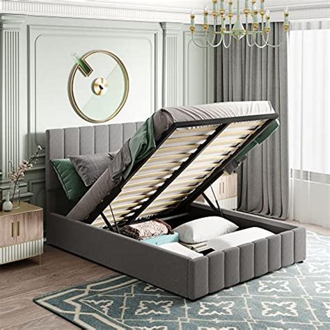 Full Size Upholstered Platform Bed With Storage Underneath Full Bed