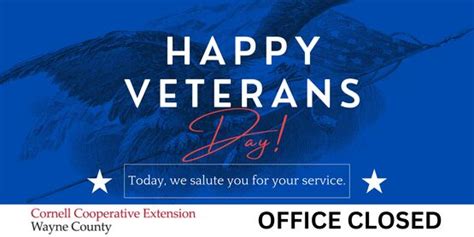 Cornell Cooperative Extension Closed In Observance Of Veterans Day
