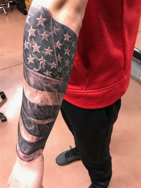 When it comes to the design of an american flag tattoo, you can add other elements in order to enhance its meaning or make it look even more attractive. Arm flag tat | Best sleeve tattoos, American flag sleeve ...