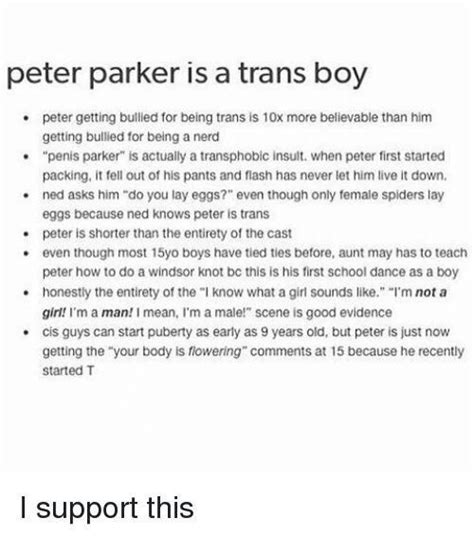 Pin By Blake Painter On Trans Peter Parker Trans Boys Marvel