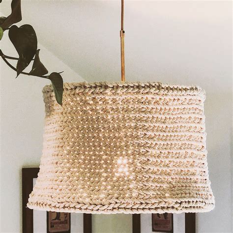 Handknit Woven Boho Bespoke Lamp Shade Pendant Light Chandelier In All