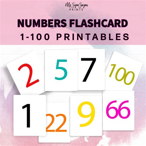 Numbers Flashcards 1 20 The Teaching Aunt Numbers 1 100 Flashcards