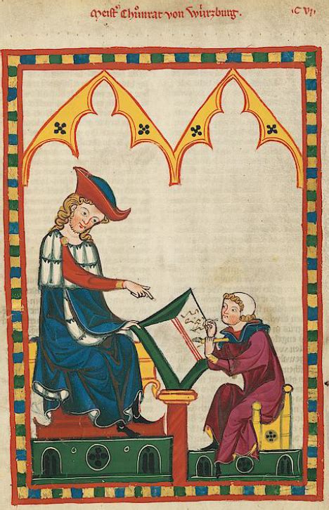 Manesse Codex 1300 1340 Meister Konrad Von Würzburg Medieval