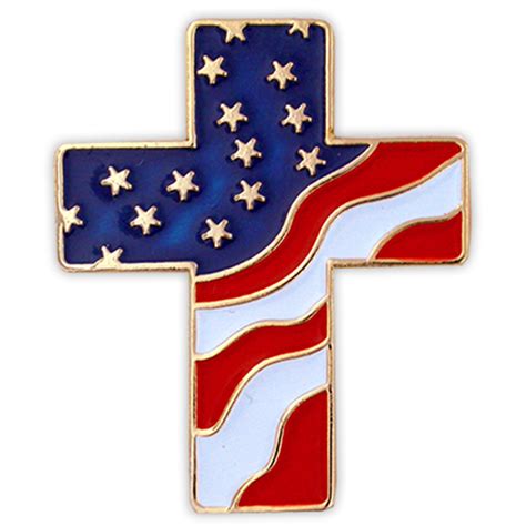 American Flag Patriotic Cross Religious Lapel Pin Ebay