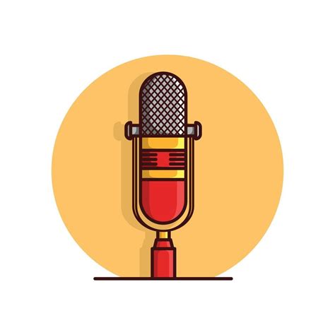 Microphone Vector Illustration Voice Speak Up And Recording Podcast