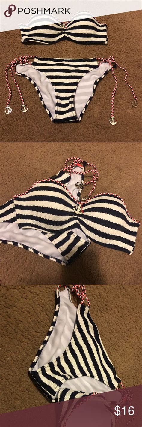 Sailor Patterned Bikini With Cute Anchors Bikini Pattern Bikinis