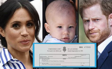 Archies Birth Certificate Leaves Brits Shocked After They See What Ambitious Meghan Listed As