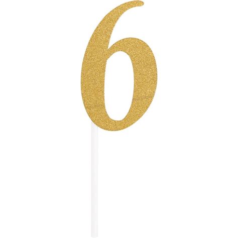 Club Pack Of 12 Glittered Gold 6 Party Cake Dessert Toppers 7 Simple
