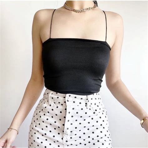 Trendy String Bandeau Knitted Tube Croptop 6a0195