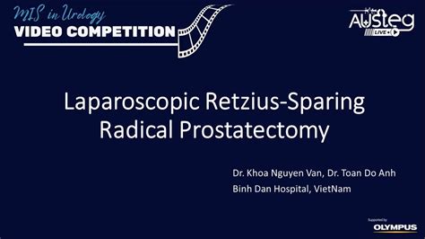 Laparoscopic Retzius Sparing Radical Prostatectomy YouTube
