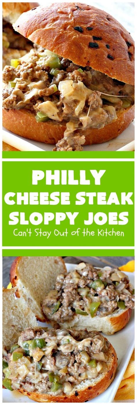 The peppers and onion are delicious with the melted cheese. Philly Cheese Steak Sloppy Joes | Recipe in 2020 | Philly ...