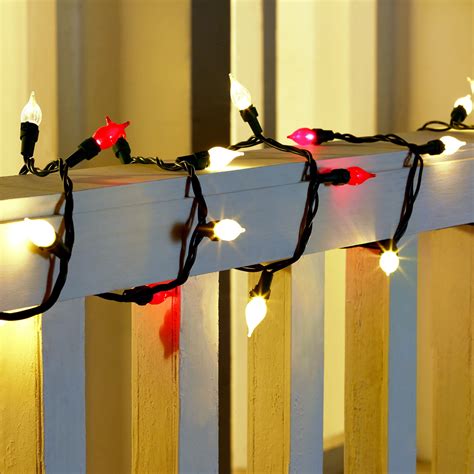 Holiday Time Indoor And Outdoor Led Warm White And Red Glass C3 Lights 19