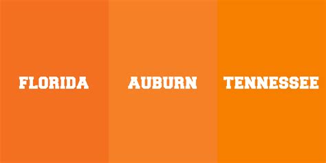 Auburn Orange Vs Tennessee Orange And Florida Orange Florida Oranges