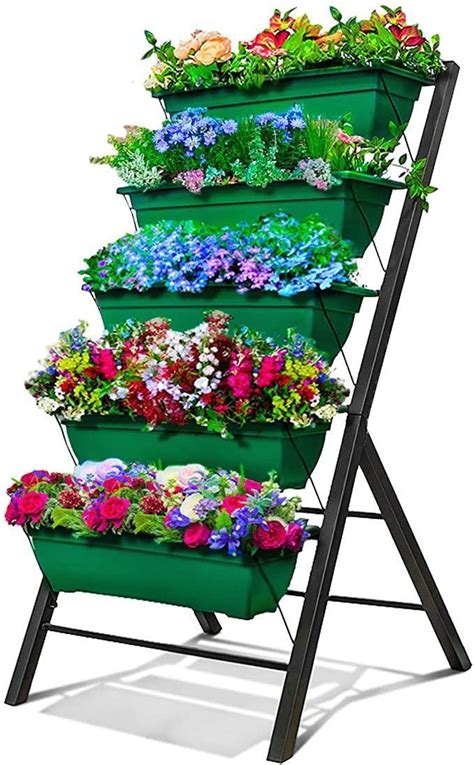 4ft Vertical Raised Garden Bed 5 Tier Food Safe Planter Box For
