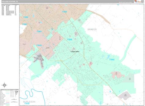 College Station Texas Zip Code Maps Premium