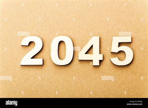 Wooden Text For Year 2045 Stock Photo Alamy