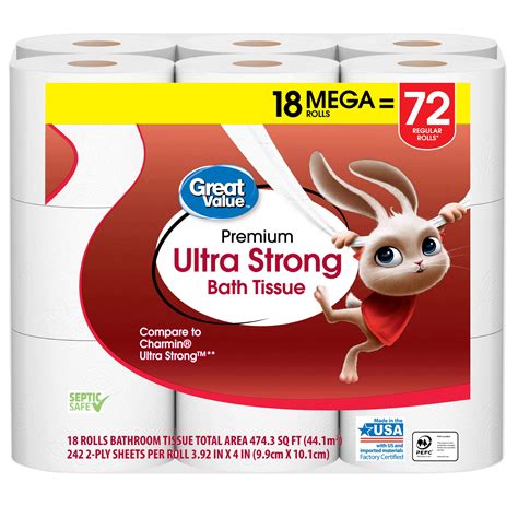 Great Value Ultra Strong Toilet Paper 18 Mega Rolls