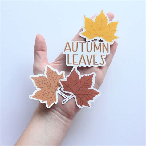 Autumn Leaves Pack Fall Stickers Leaves Stickers Laptop Etsy Autumn