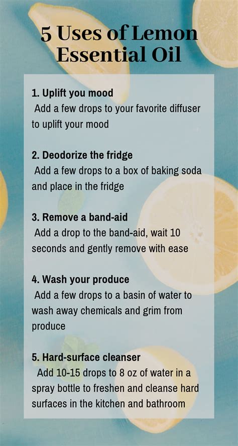 5 Uses Of Lemon Essential Oil Lemon Essential Oils Essential Oils