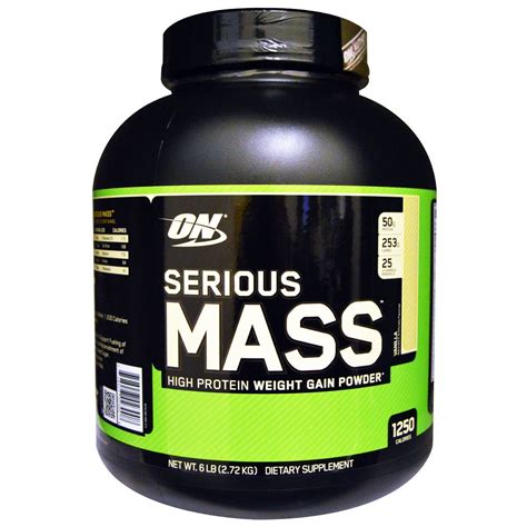 Optimum Nutrition Serious Mass High Protein Weight Gain Powder Chocolate 6 Lbs 272 Kg
