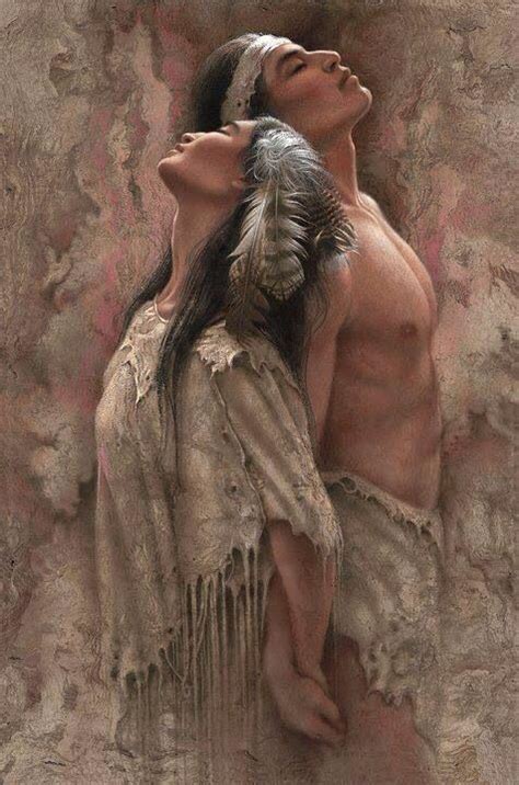 Native American Couple Embracing Art Native American Paintings