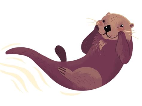 Otter By Annie Carbo Cute Otters Drawing Otter Drawing Otter Cartoon
