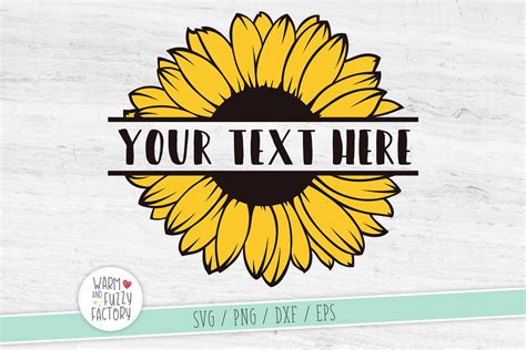 Sunflower Svg Sunflower Split Monogram Svg Flower Svg 328565 Cut