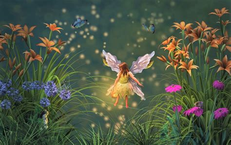 Download Butterfly Flower Wings Little Girl Child Fantasy Fairy Hd