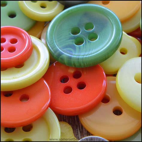 Pack Of 50 Mixed Size Citrus Coloured Craft Buttons