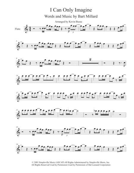 I Can Only Imagine Easy Key Of C Flute By Mercyme Digital Sheet