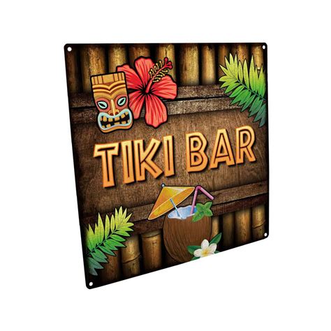 Tiki Bar Metal Sign For Home Decor Patio Deck Garden Etsy