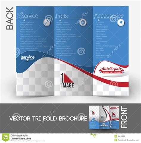 You can view your balance and statements online by logging in to your account. Automobile Center Tri-Fold Brochure Stock Vector - Illustration of garage, card: 45116228