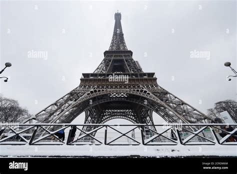 A View Shows The Eiffel Tower Which Is Closed To The Public Due To