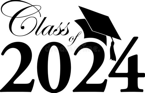 Graduation 2024 Class Of Square Academic Cap Stock Illustration