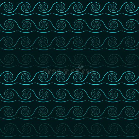 Vector Waves Stylized Water Seamless Texture Stock Vector