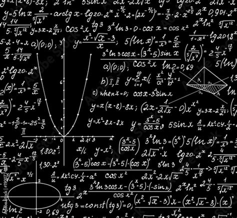 Math Vector Seamless Background With Handwritten Mathematical Formulas