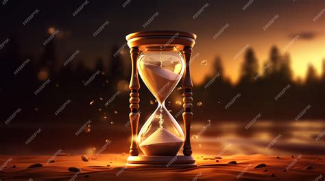 Premium Ai Image Hourglass With Glowing Sand Background Wallpaper