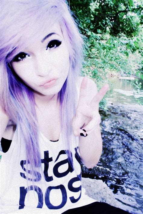 pretty emo girls with purple hair