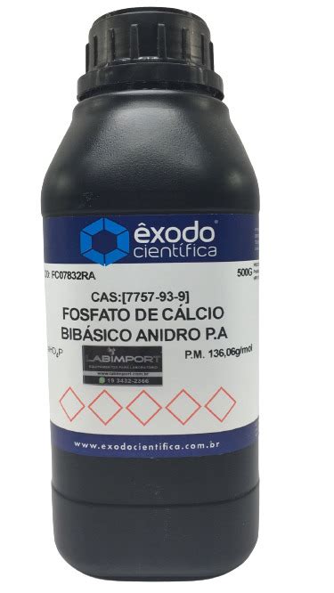 Fosfato De Cálcio Bibásico Anidro Pa 500g Exodo Cientifica