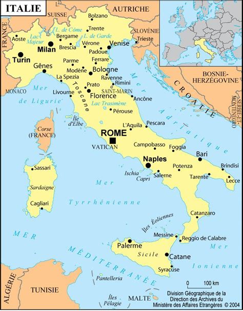 « nous demanderons que l'italie ne soit pas l'unique point d'arriver des immigrés. Carte de l'Italie - Cartes sur le relief, villes, Nord, îles, administrative...