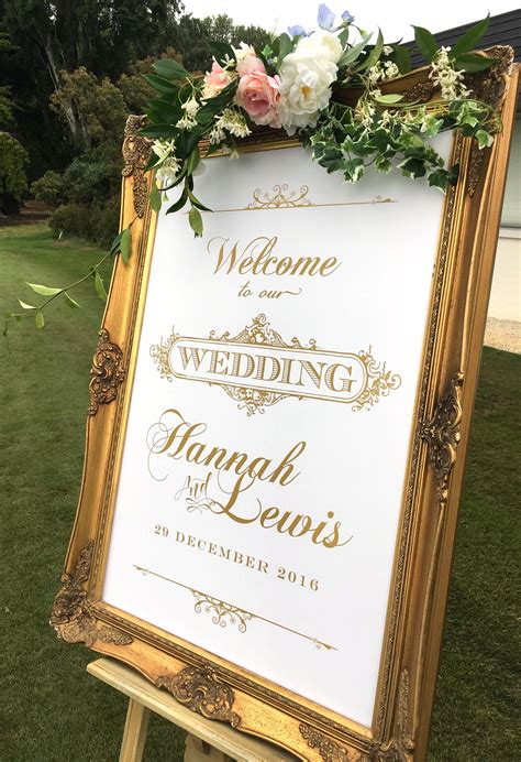 Elegant Gold Wedding Welcome Sign We Custom Designed And Detail Showing