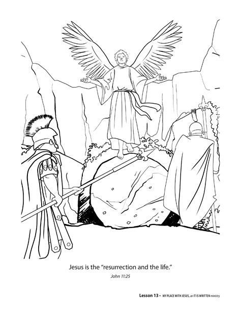 Jesus Tomb Angel Coloring Page Coloring Pages