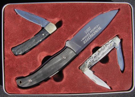 This knife is great got it at big 5 for 10 $ it was limited edition so it was only out for 1 month great knife solid blades about 4 inches. Hunting Knives - Winchester 2005 Limited Edition 3 Knife Set in Collector' Tin was sold for R869 ...