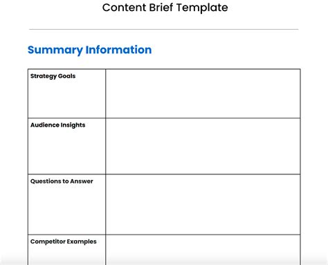 Content Brief Templates 19 Free Downloads And Examples 9 Marketing